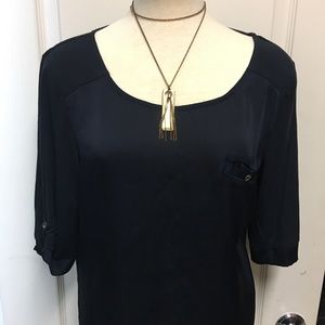 Navy blue dress top